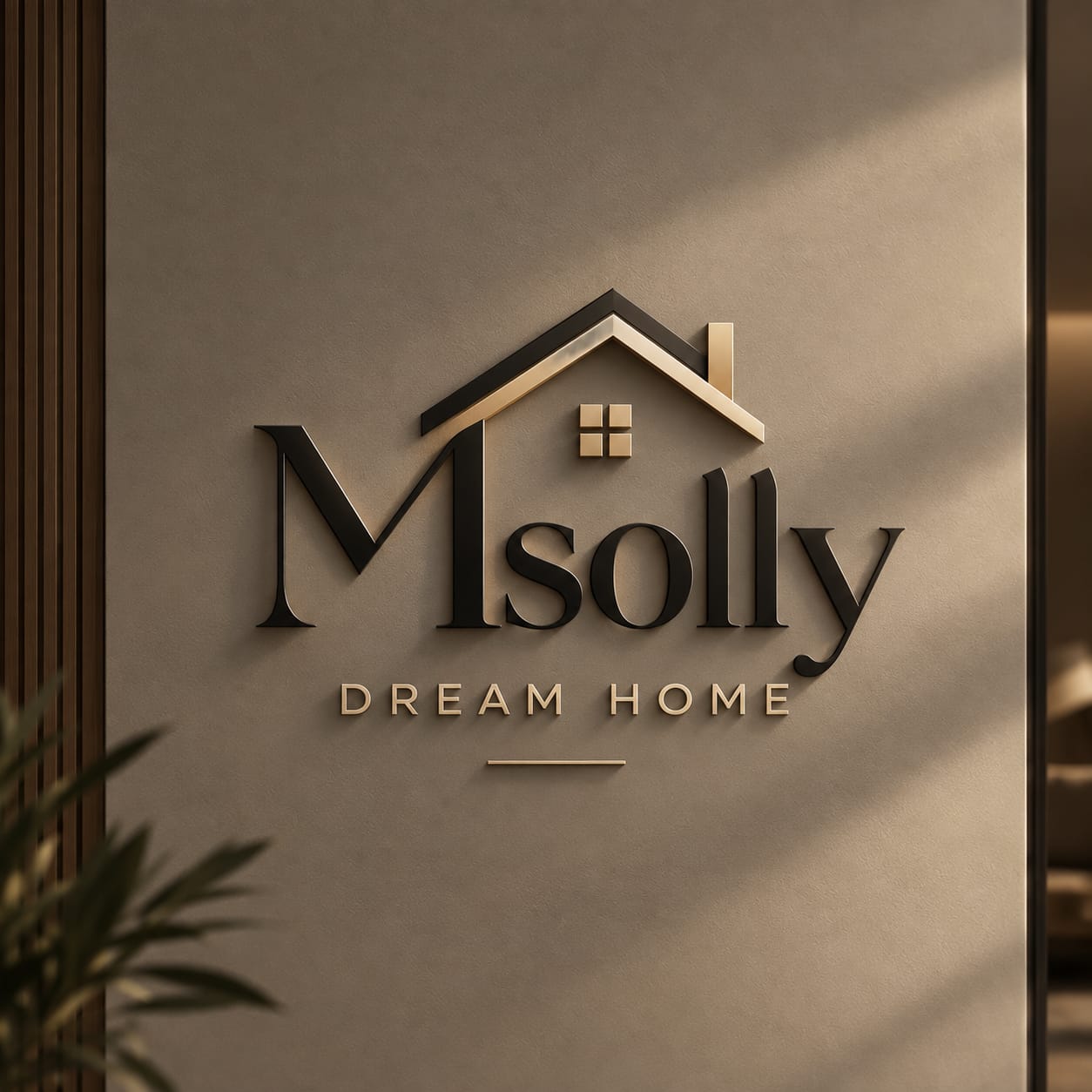 L’enseigne Msolly Dream Home sur un mur en pierre